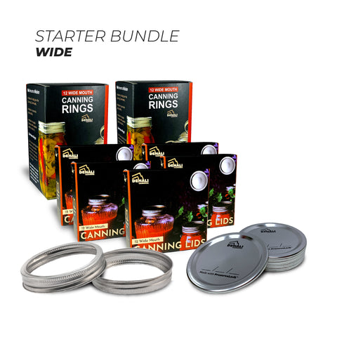 Starter bundle of Denali Canning wide mouth rings and lids